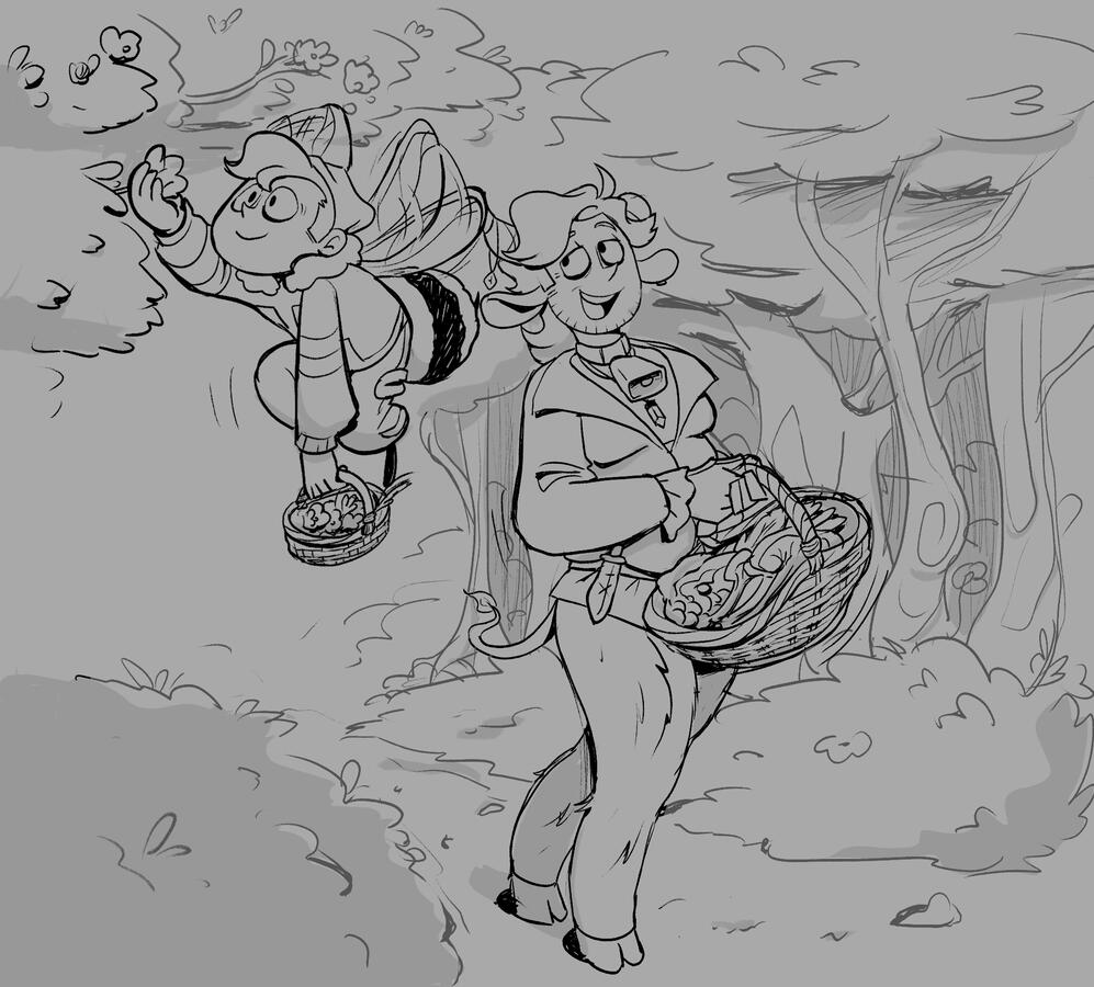 AU art of Kid ostracized, made by @chocowhomps2 (twt)