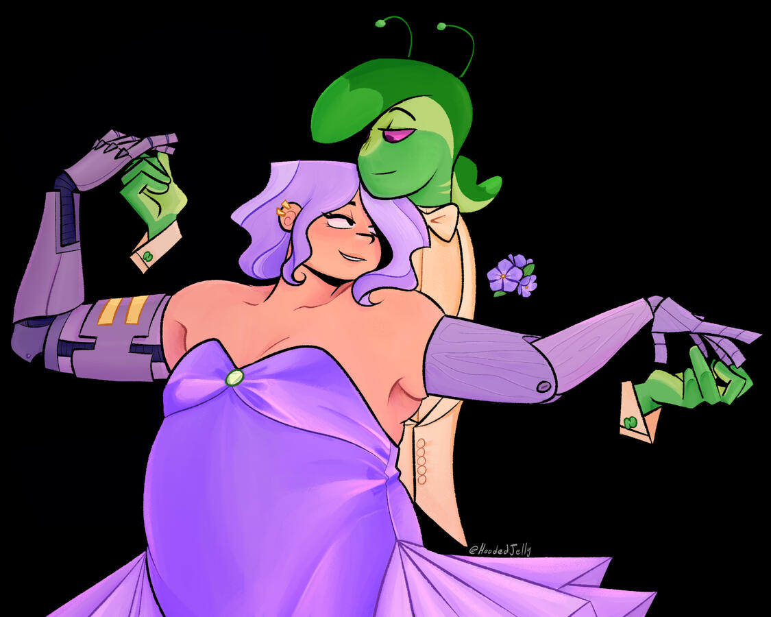 BFDI/TPOT illustration of Two and Gaty fan designs